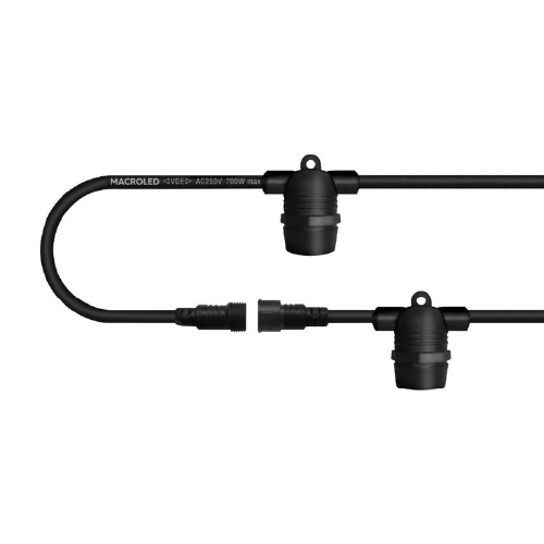 GUIRNALDA NEGRA CORTO 10MTS x20 E27 IP66 250V 700W MAX